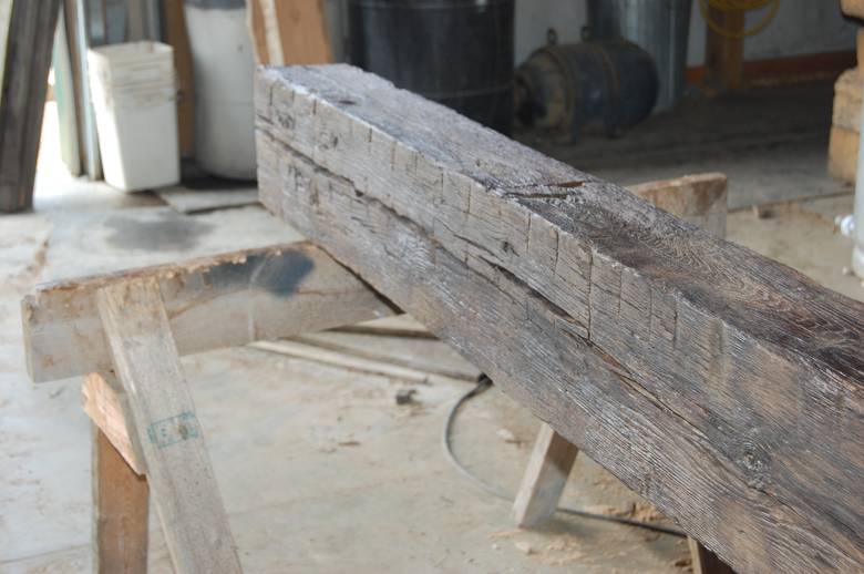 Hand Hewn Oak mantel for approval