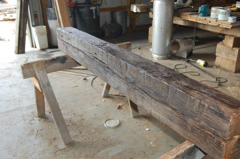 Hand Hewn Oak mantel for approval