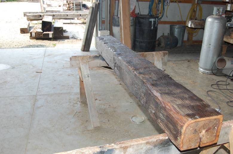 Hand Hewn Oak mantel for approval