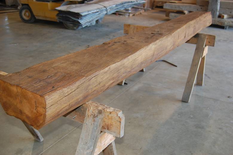 8x10x10' Hand Hewn Oak Sleeper Mantel for approval