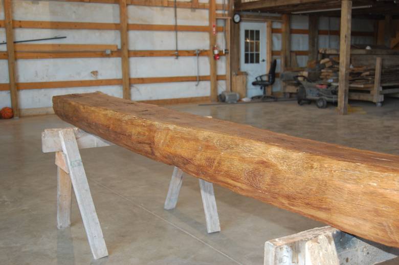 8x10x10' Hand Hewn Oak Sleeper Mantel for approval