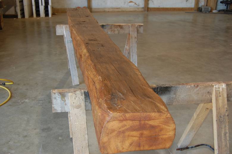 8x10x10' Hand Hewn Oak Sleeper Mantel for approval