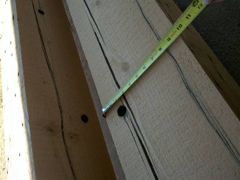 Location of holes on one edge.