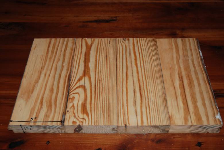 1.5" x 5" x random T&G decking (planed face)