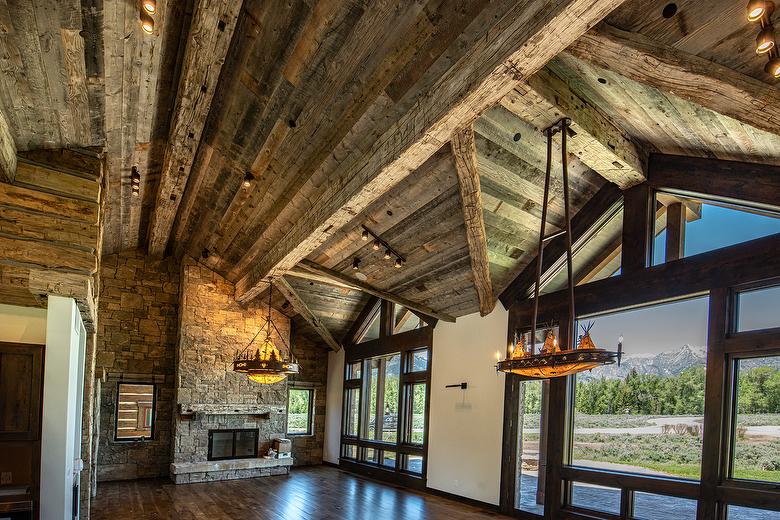 Hand-Hewn Timbers and Antique Gray Barnwood