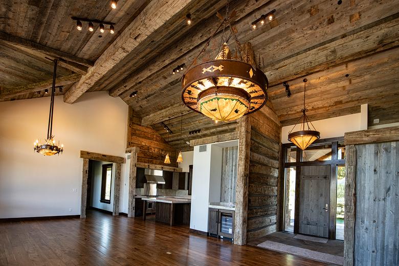 Hand-Hewn Timbers and Antique Gray Barnwood