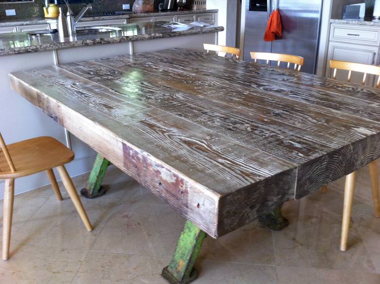 Kitchen Table from Weathered Douglas Fir Timbers