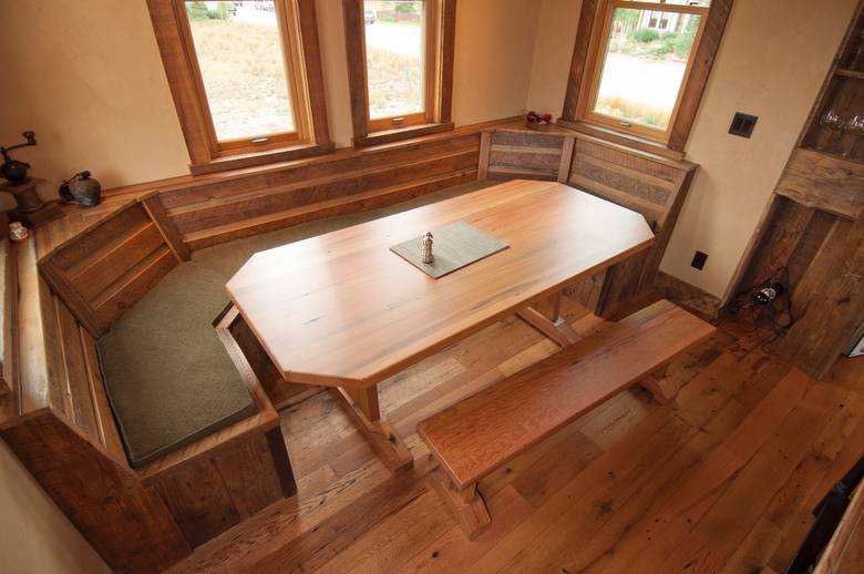 Picklewood DF Table and Barnwood Window Seat