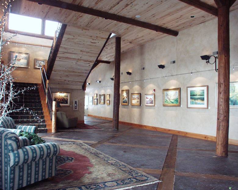 Lobby/Gallery / Trestlewood II "Salty Fir" Poles and Circle-Sawn Lumber