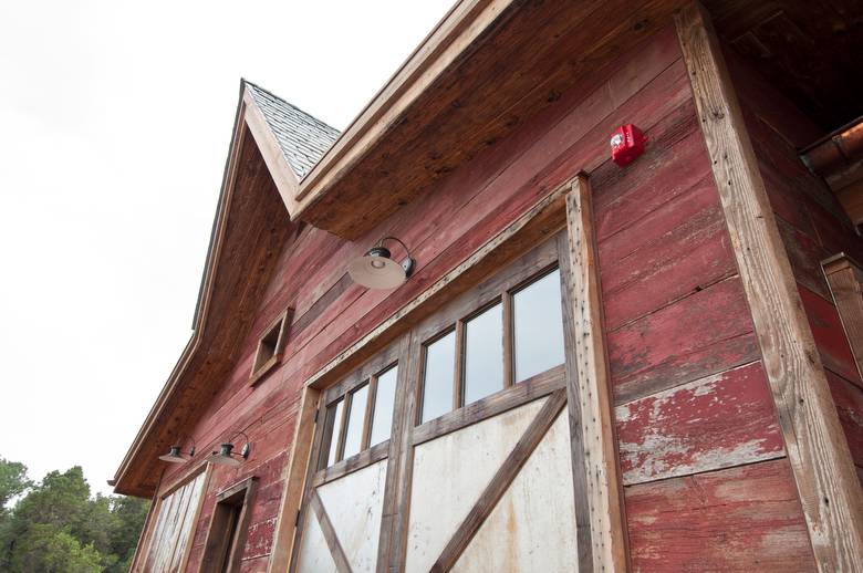 Siding Using Red Painted Barnwood