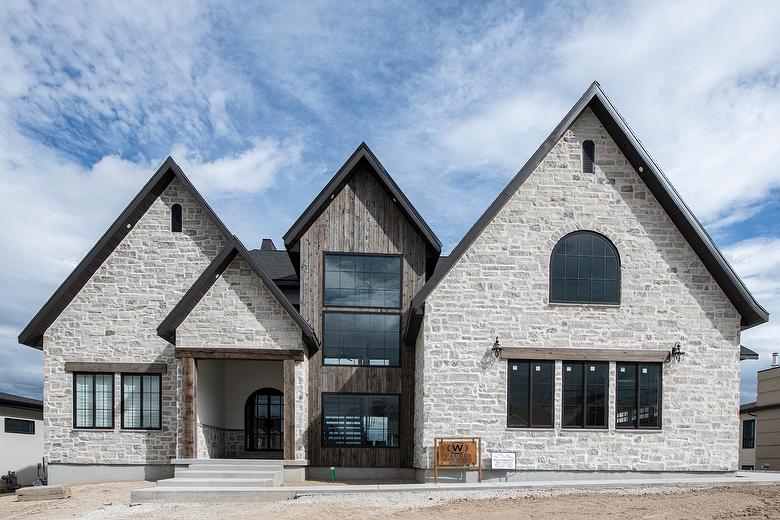 NatureAged Gray Board-to-Board Siding and WeatheredBlend Timbers