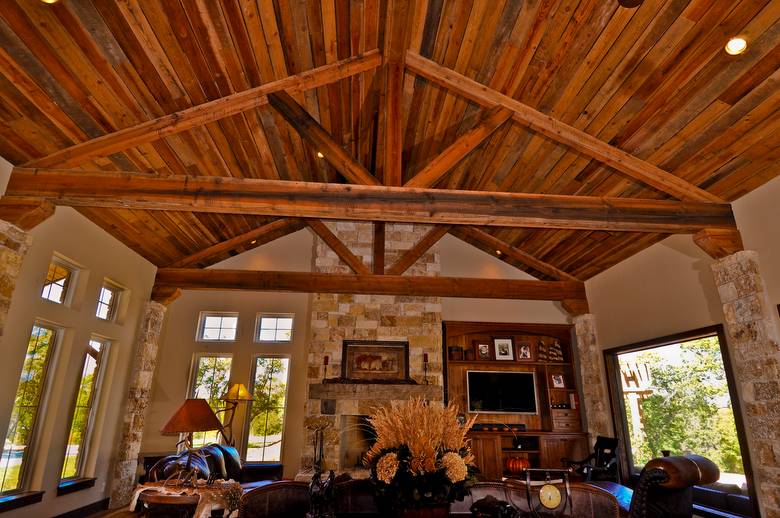 Trestlewood II Timbers and Resawn Slab Ceiling Material