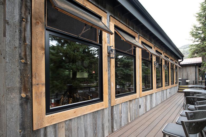 Antique Gray Barnwood Shiplap Siding and HarborAged Brown Lumber Trim