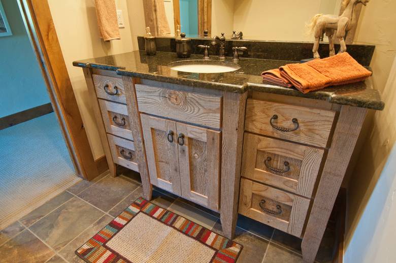 Barnwood Brown Rough Vanity