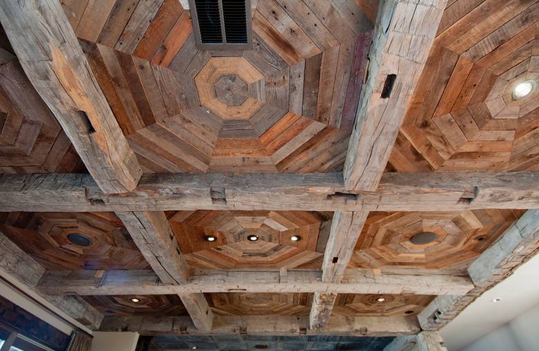 Hand-Hewn Timbers, Rough Brown Barnwood, NatureAged Barnwood