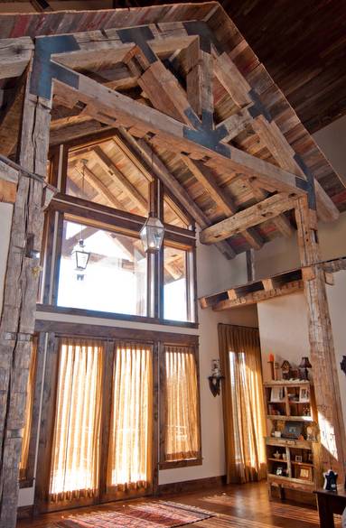 Hand-Hewn Timbers, Rough Brown Barnwood, NatureAged Barnwood