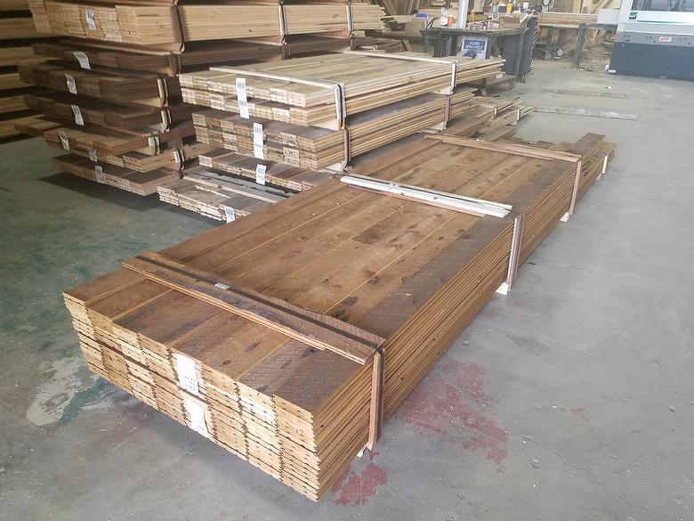 0.72" x 5" ThermalAged Brown T&G Lumber