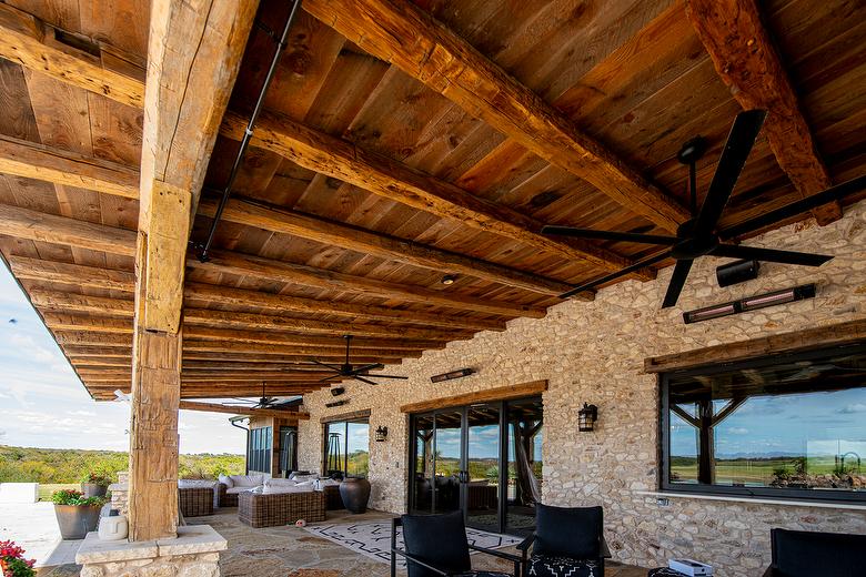 HarborAged Brown Board-to-Board Siding and Hand-Hewn Timbers