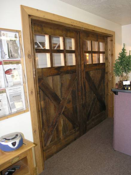 Display Garage Door / Branwood covered overhead garage door