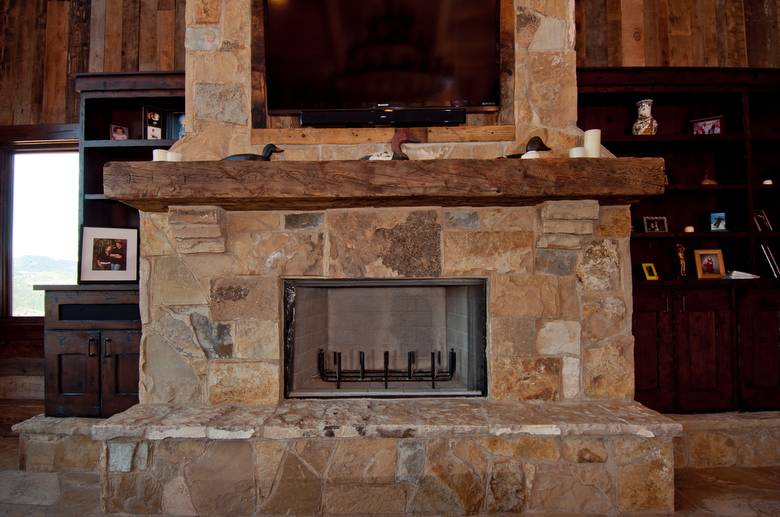 Rectangular Hand-Hewn Mantel