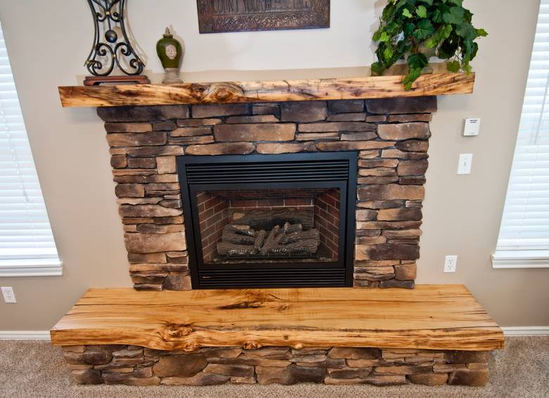 Hardwood Mantel and Hearth