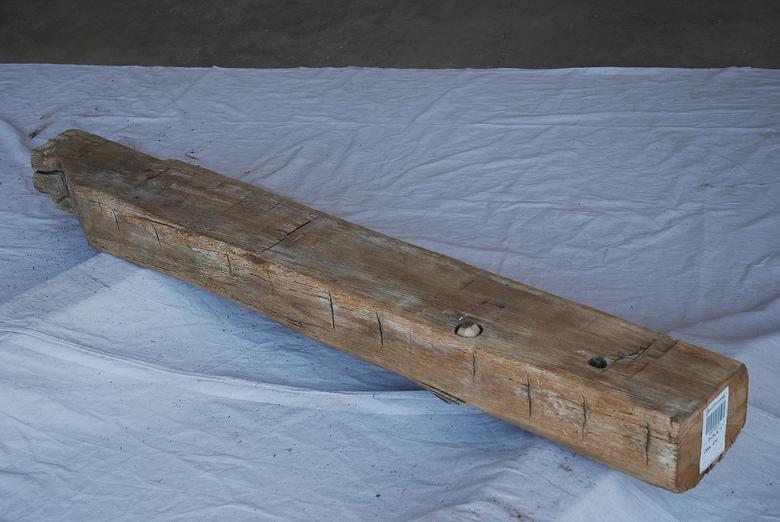 bc# 126073 - 7x9 x 5.92' Hand Hewn Oak Mantel, Unfinished - 31.08 bf