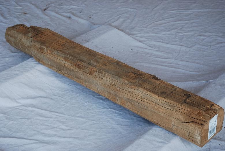 bc# 126073 - 7x9 x 5.92' Hand Hewn Oak Mantel, Unfinished - 31.08 bf