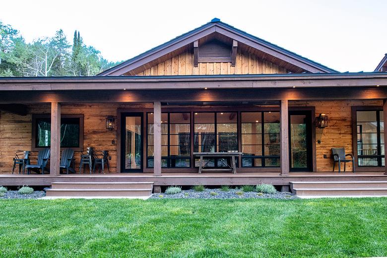 ThermalAged Medium Brown Shiplap Siding, Board-and-Bat Siding, and T&G Soffit