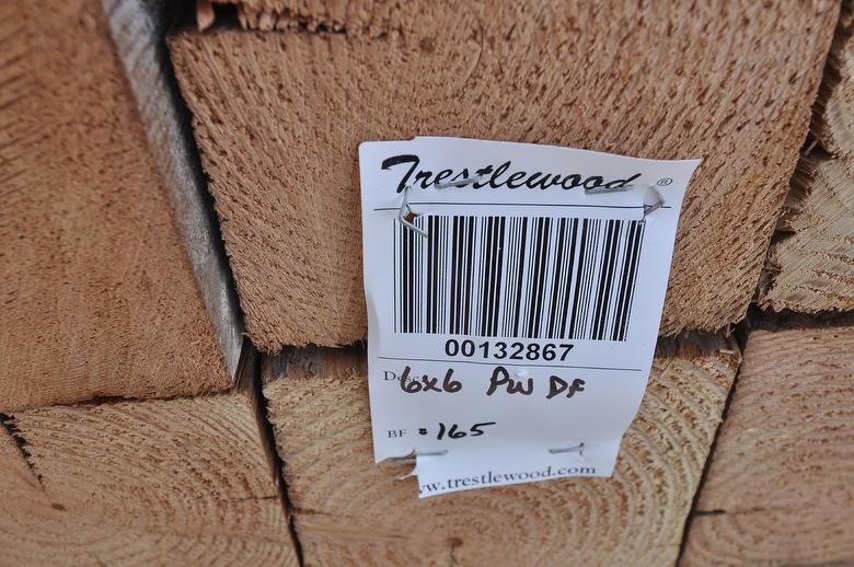 bc# 132867 - 6x6 x 5' DF Picklewood Weathered Timbers - 165.00 bf