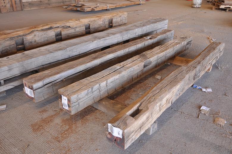 8 x 8 x 8-9' Hand-Hewn Oak Timbers