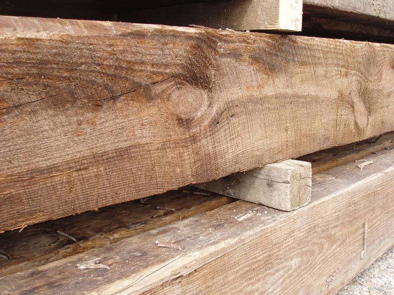 Weathered (roughsawn) Antique Pine Timbers / Pressure washed and mostly dry