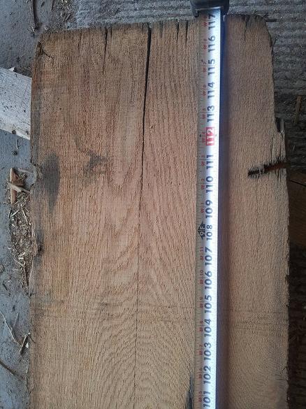 3 1/4 x 11 1/2 x 9' Oak Resawn Timber (1 Edge Left Weathered to provide max width)