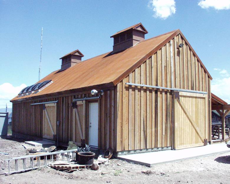 Rear of Building / Trestlewood II "Salty Fir" Circle-Sawn Lumber