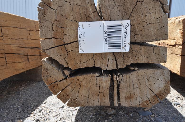 BC #128674 (12x13x17') - nice piece, but with significant end splitting; we could cut to 14' or 16', but would still have good amount of end splitting