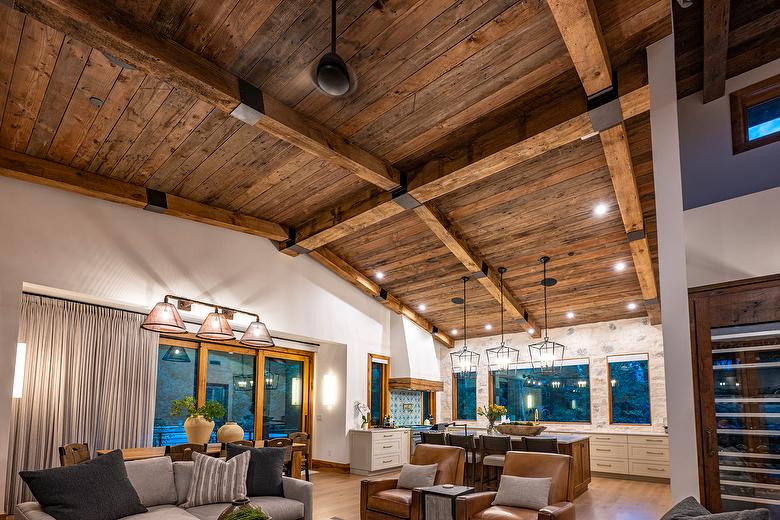 Antique Brown Barnwood Board-to-Board Ceiling (Mira Loma)