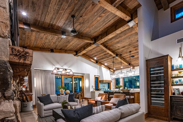 Antique Brown Barnwood Board-to-Board Ceiling (Mira Loma)