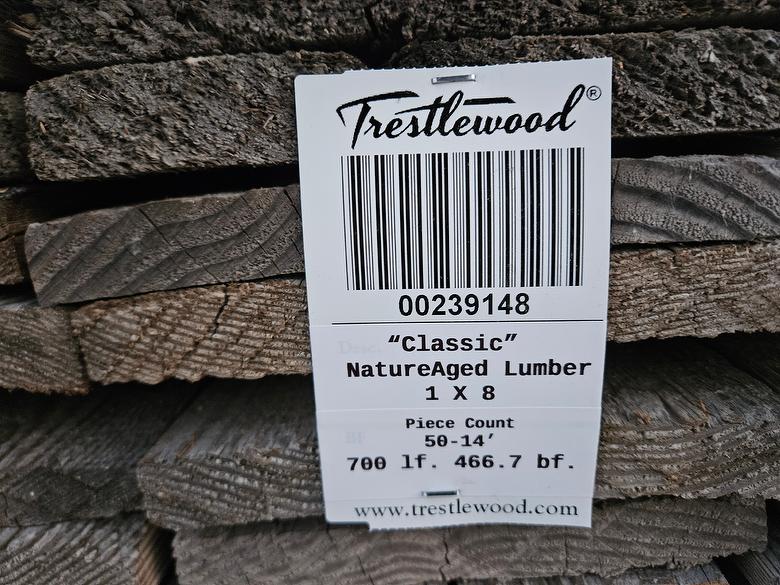 bc# 239148 - 1" x 8" NatureAged Gray Lumber[Classic] - 466.67 bf - 14' - Photo #320829