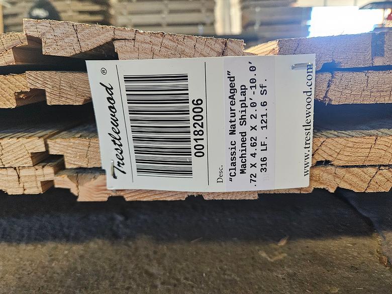 bc# 182006 - .72" x 4.625" NatureAged Gray Shiplap Lumber[Classic] - 121.69 sf - 2' to 10' - Photo #321554