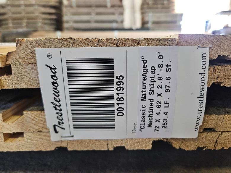 bc# 181995 - .72" x 4.625" NatureAged Gray Shiplap Lumber[Classic] - 97.60 sf - 2' to 8' - Photo #321693