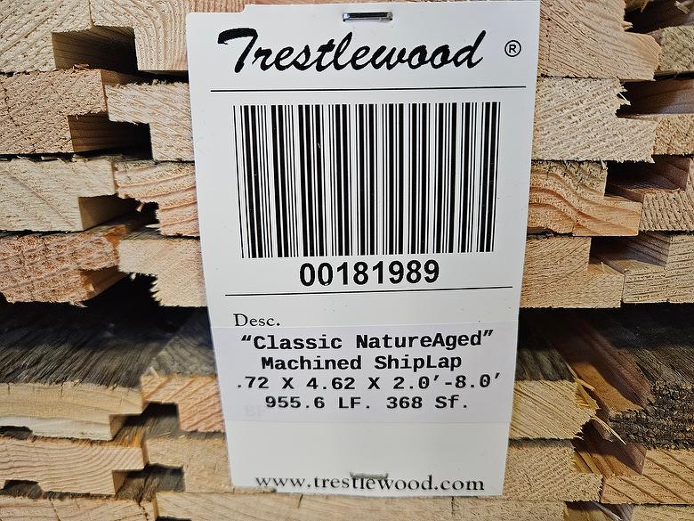 bc# 181989 - .72" x 4.625" NatureAged Gray Shiplap Lumber[Classic] - 368.00 sf - 2' to 8' - Photo #321696