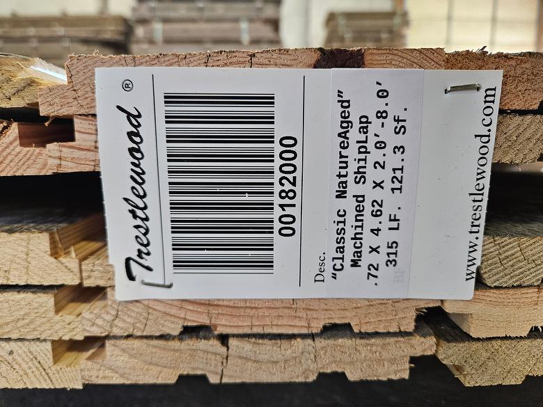 bc# 182000 - .72" x 4.625" NatureAged Gray Shiplap Lumber[Classic] - 121.30 sf - 2' to 8' - Photo #321699