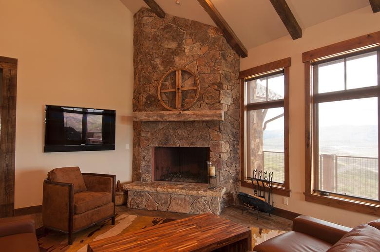 Antique Barnwood Original Face T&G Flooring, TWII Weathered Timbers & Lumber, Hand-Hewn Timbers & Fireplace Mantel - Park City, Utah