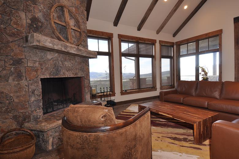 Antique Barnwood Original Face T&G Flooring, TWII Weathered Timbers & Lumber, Hand-Hewn Timbers & Fireplace Mantel - Park City, Utah