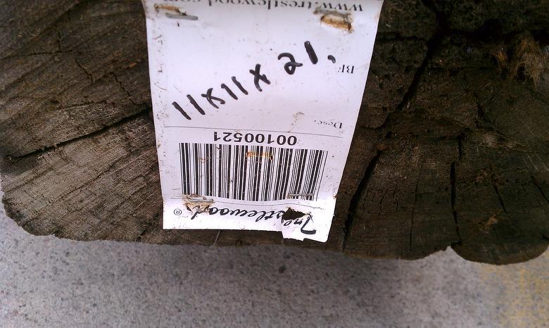 Barcode #100521 - 11 x 11 x 21' Hand-Hewn Oak Timber