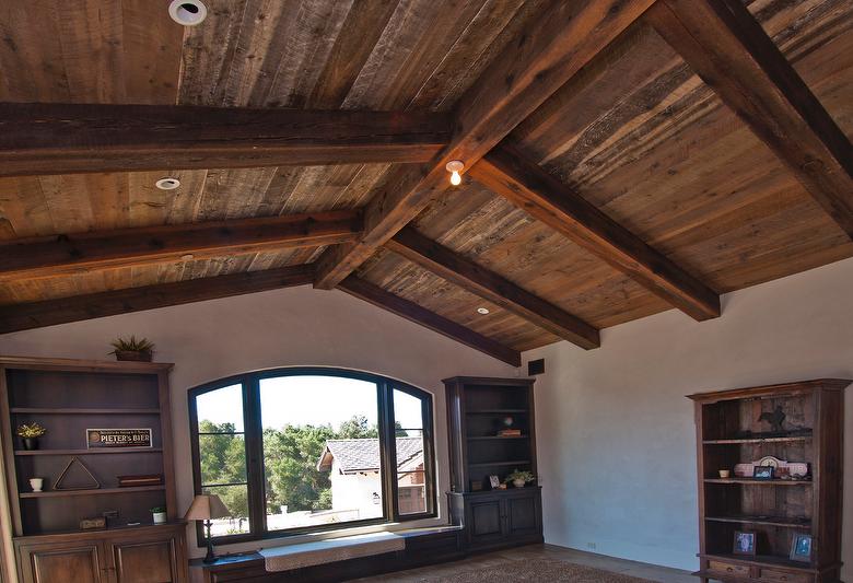 Douglas Fir Rustic Resawn Timbers and Ceiling - Santa Barbara, California