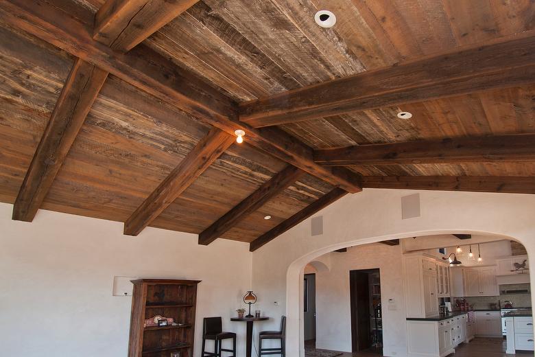 Douglas Fir Rustic Resawn Timbers and Ceiling - Santa Barbara, California