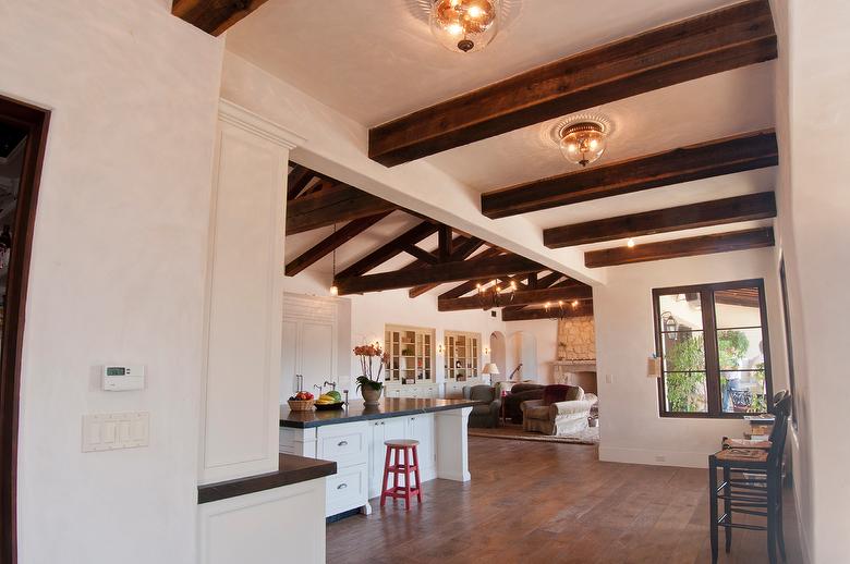 Douglas Fir Rustic Resawn Timbers and Ceiling - Santa Barbara, California