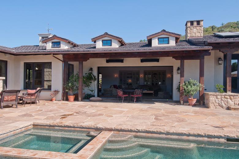 Douglas Fir Rustic Resawn Timbers and Ceiling - Santa Barbara, California