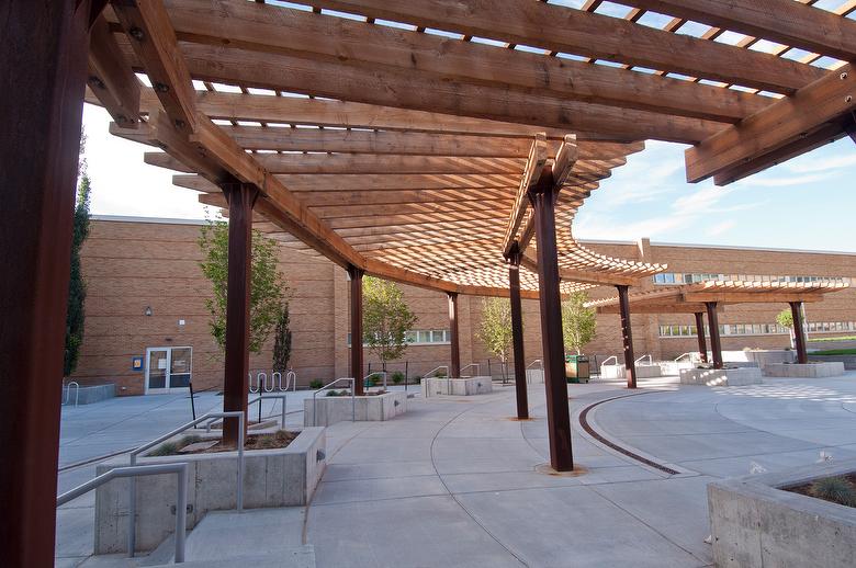 Canopy on BYU-Idaho Campus - Trestlewood II Reclaimed Timbers and Lumber - Rexburg, Idaho