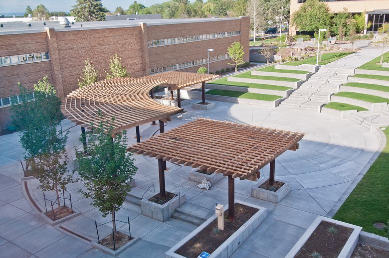 Canopy on BYU-Idaho Campus - Trestlewood II Reclaimed Timbers and Lumber - Rexburg, Idaho
